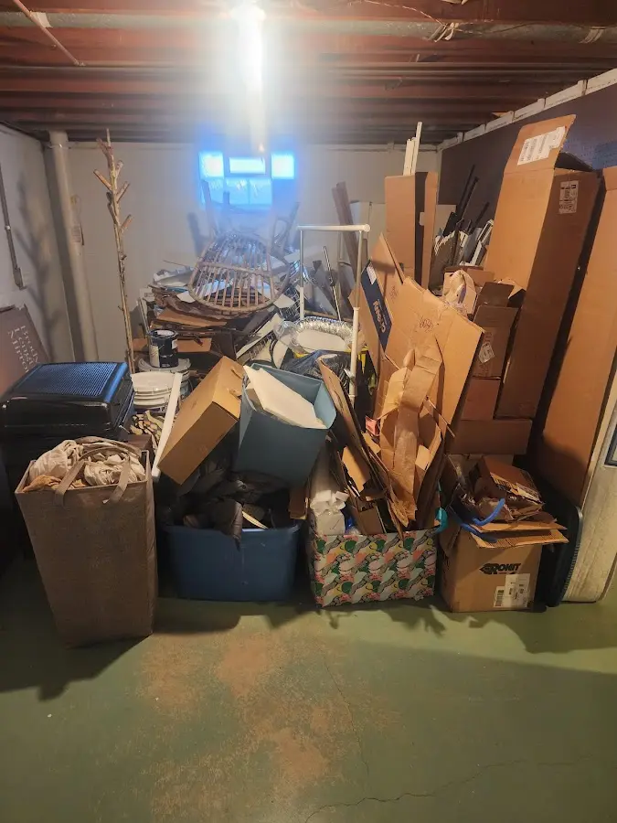 Roll-off dumpster container at job site for 4 Yard Dumpster Rental in West Park